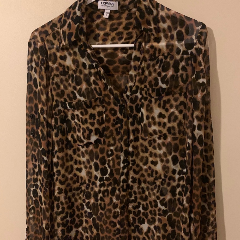Express animal print blouse
